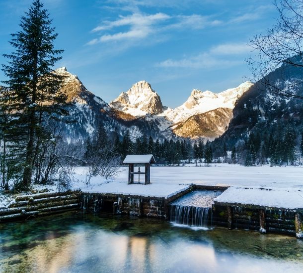 Hochhubergut Ausflugstipp im Winter - Schiederweiher