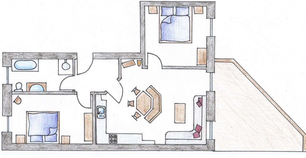 Hochhubergut Ferienwohnung Traunsteinblick Grundriss
