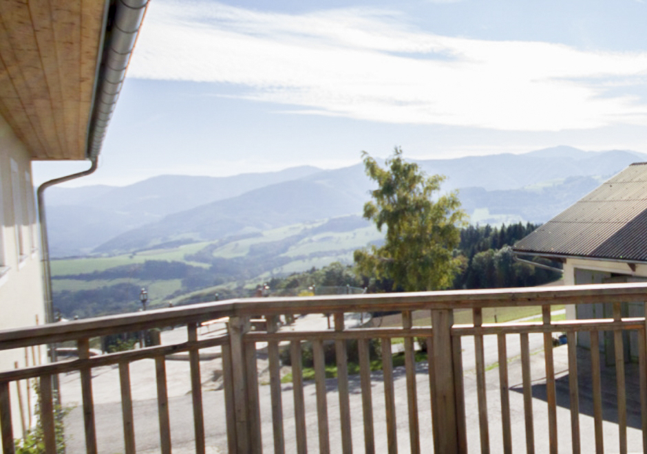 Hochhubergut Ferienwohnung Traunsteinblick Balkonaussicht